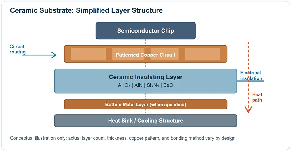 Ceramic Substrate: Simplified Layer Structure Ceramic Substrate: Simplified Layer Structure