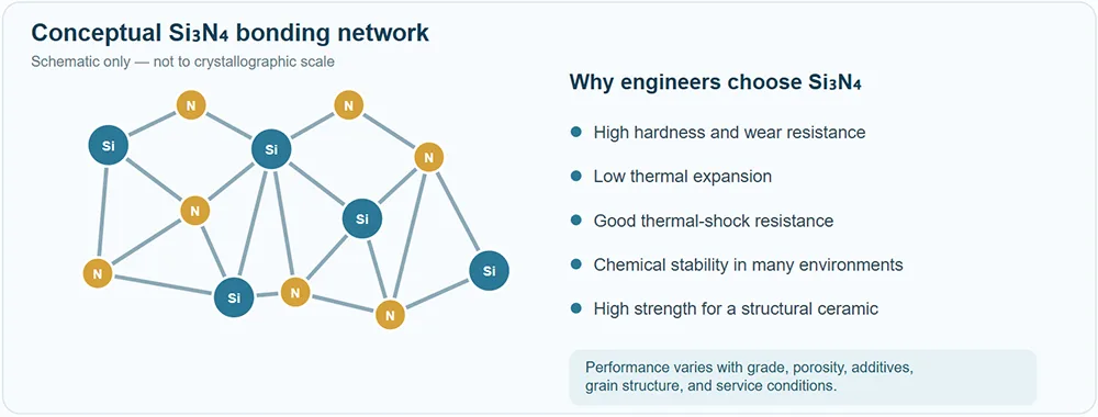 Conceptual Si₃N₄ bonding network Conceptual Si₃N₄ bonding network