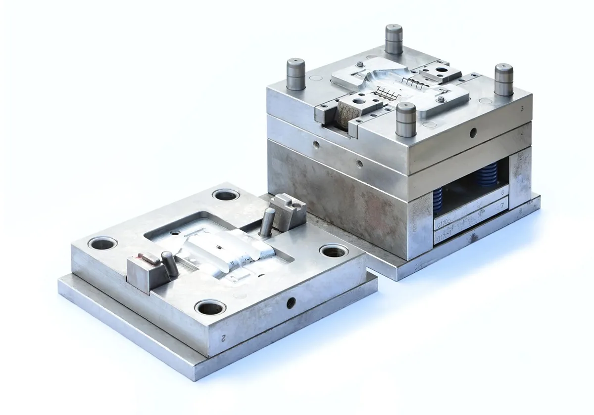 Plastic injection mold design with mold core cavity and precision tooling details