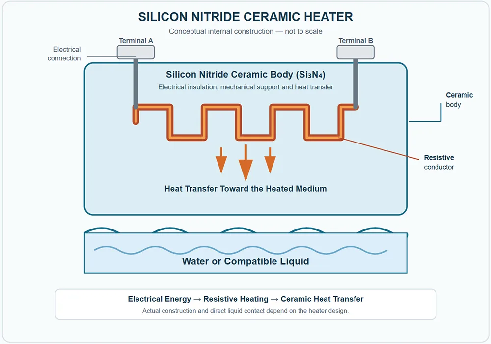 SILICON NITRIDE CERAMIC HEATER Conceptual internal construction